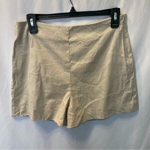 MNG Mango Linen-Blend High Waisted Shorts Women’s Small Academia Lagenlook Boho